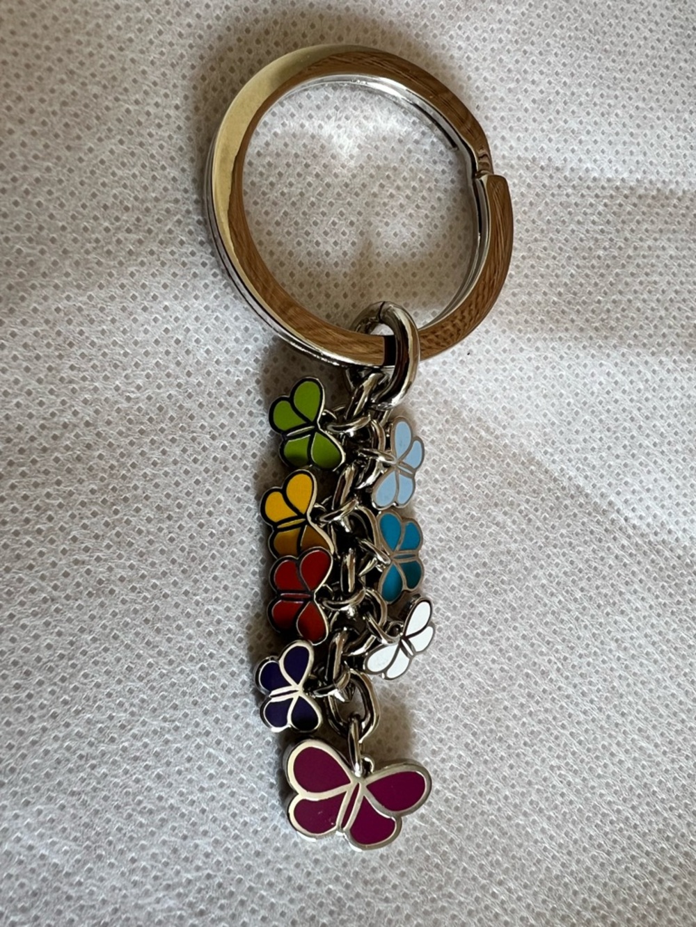 Coach vintage silver enamel multi color butterfly keychain 2003 butterflies key - Picture 2 of 6